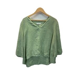 Bryn Walker Top Linen Minimalist Oversized Size S Coastal Lagen Artsy Boho USA